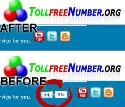 Google Plus removed from the Tollfreenumber.ORG website