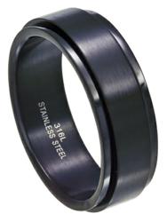 Black Stainless Steel Spinner Ring