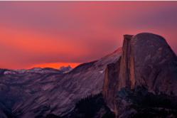 Photo by Nancy Robbins: The road to Glacier Point, offering a sweeping view of Yosemite Valley, is still open due to a dryer than normal winter.