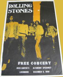 Rolling Stones Altamont Speedway Free Festival Concert Poster December 1969