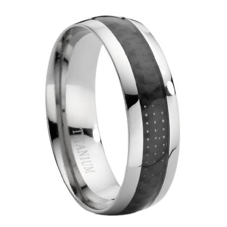 Titanium Ring with Carbon Fiber Inlay