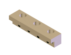 L-gib made of solid aluminum bronze with self-lubricating graphite and drilled mounting holes.