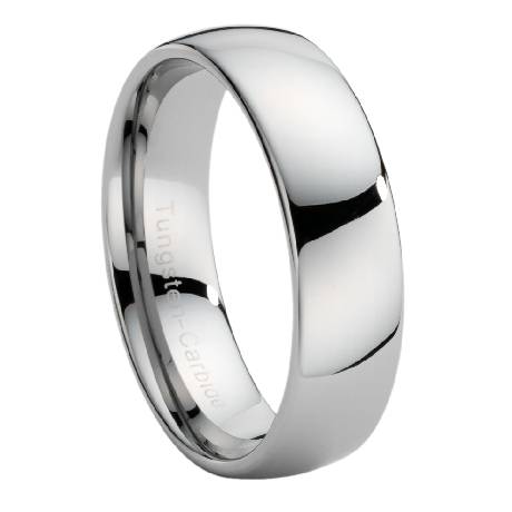 Tungsten Wedding Band with Slight Dome
