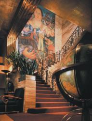 The grand staircase at The City Club of San Francisco
