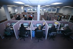 This is a picture of the Sound Telecom Call Center Floor that provides Sound Telecom Telephone Answering Services, Sound Telecom Bilingual Telephone Answering Services, Sound Telecom Medical Answering Services, Sound Telecom Appointment Reminder Services, Sound Telecom Appointment Scheduling Services, Sound Telecom Virtual Assistant Services