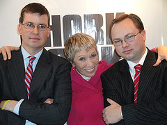 Shark Tank's Barbara Corcoran with Pork Barrel BBQ founders - www.porkbarrelbbq.com