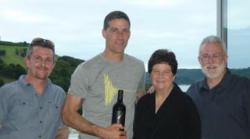 Matthew Fox with the Founders of Destiny Bay Vineyards