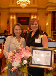 Assembly Member Mary Hayashi with Charmaine Banther, Woman of the Year