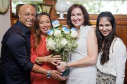 Pictured below left to right, JR Martinez, Diana Jones, Majda Ficko-CEO Baby Butz cream with daughter Paris