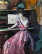 Jane Peterson American (1876-1965) "Woman at the Piano"
