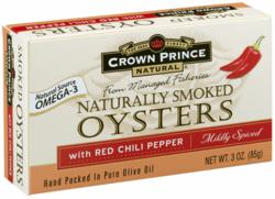 Smoked Oysters in Olive Oil with Red Chili Pepper