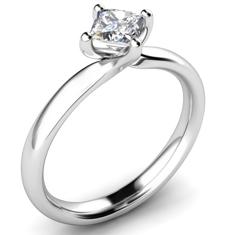 Twist Princess Cut Engagement Ring