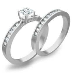 2 Carat Emerald engagement ring wedding set is on sale at JewelOcean.com