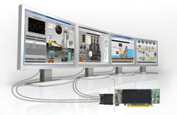 Matrox M-Series graphics card drives Progea Movicon SCADA solution across four displays.