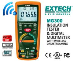 resistance, tester, insulation, dmm, multimeter, true rms, extech, mg300, fluke