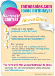 Tattoosales.com Loves Birthdays! Pinterest Contest