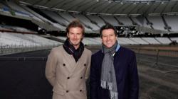 Global sports icon David Beckham joins five young people to bring the Olympic Flame to the UK