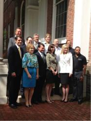 Today, solar industry and Maryland state representatives assembled for Gov. O’Malley’s bill signing ceremony; the bill adjusts the solar RPS to prevent stalled growth. Front row (L to R): Sen. Rob Garagiola, Del. Sally Jameson, Del. Steve Hershey, Del. Je