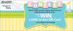 Submit a video of your handcrafted nursery items to win a $500 Jo-Ann gift card in the Simply for Baby Nursery Video Contest