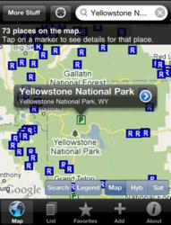 A screenshot from the Parks and Rec Locator.