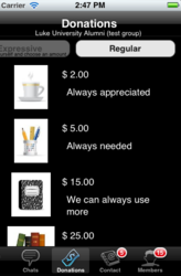 allAware mobile donations on the iPhone