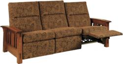 Plush upholstery and a Mission style mark the McCoy Sofa Recliner.