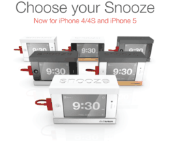 Snooze iPhone Alarm Clock Dock Stand in Wood and Aluminum