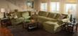 Broyhill Veronica Sectional in Green Fabric