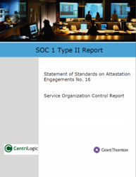 Centrilogic SSAE 16 audit report cover