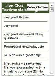 Live chat feedback
