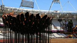 Cauldron Moved Into Position in Olympic Stadium