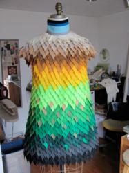 Dress designed for Gabby Wild’s "12 for 12 in 12" Animal Activist Campaign using the AccuQuilt GO! Fabric Cutter.