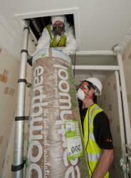 EvoEnergy installing loft insulation in preparation for the Green Deal