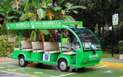 Electric bus at the recharging point