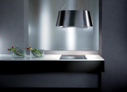 A Line of Ductless Island Contemporary Range Hoods by Elica is
