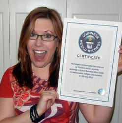Baroncini-Moe with her Guinness World Records certificate.