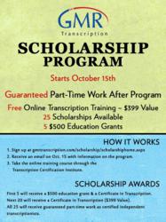 GMR Transcription Scholarship Program