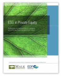 Malk Sustainability Partners and Environmental Defense Fund Study Announces Growing ESG Expertise, Capacity and Commitment