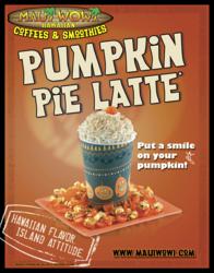 Maui Wowi's Pumpkin Pie Latte- Available this fall