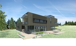 The Karuna Passive House received Hammer and Hand's first Passive House custom door.