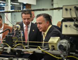 Jim D'Addario shows Governor Cuomo String-Making Machines