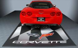 Checkerboard Flooring for the Garage with Corvette Logo