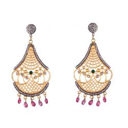 gold lattice earring BG Jewels jewelry show