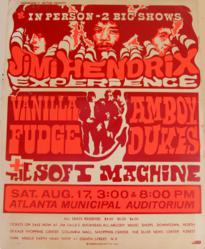 Vintage 1968 Jimi Hendrix Atlanta Municipal Auditorium Concert Posters