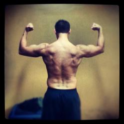 Scott Tischler's back after a workout, Scott Tischler after a workout