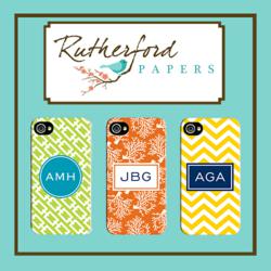 Rutherford Papers Monogrammed Gifts featuring Custom Phone Cases
