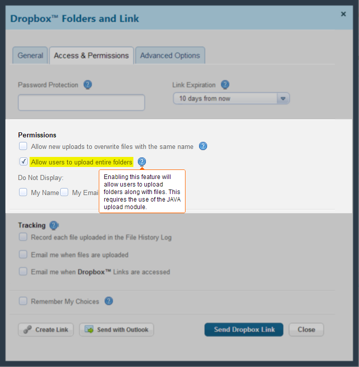 Allow Folder Uploads Option in FilesAnywhere User Interface