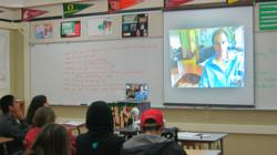 Students at Soquel High School video chat with engineer Nick Anderson of Santa Cruz Bicycles.