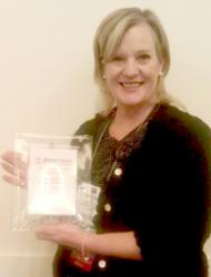 DeVere with her Woman of the Year Award