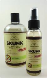 all-natural, anti-skunk sprays and shampoos